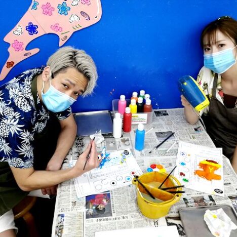 シーサー作りと絵付け体験をしてくれたお客様