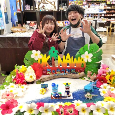 シーサー作り、絵付け体験をしたお客様
